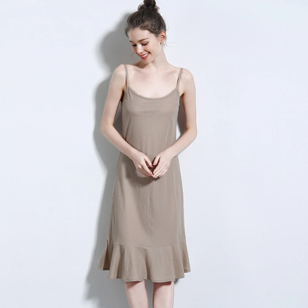 Spring and summer new style Hemp cotton long fishtail dress Solid color suspender dress Bottoming dress
Spring and summer new style Hemp cotton long fishtail dress Solid color suspender dress Bottoming dress