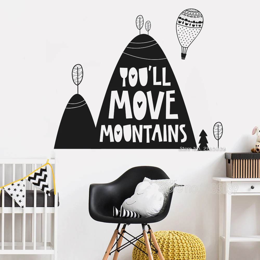 Fun Mountain Quotes Wall Decals Boys Room Decor You'll move mountains Baby Nursery Vinyl Wall Stickers Removable Murals LC1232
Fun Mountain Quotes Wall Decals Boys Room Decor You'll move mountains Baby Nursery Vinyl Wall Stickers Removable Murals LC1232