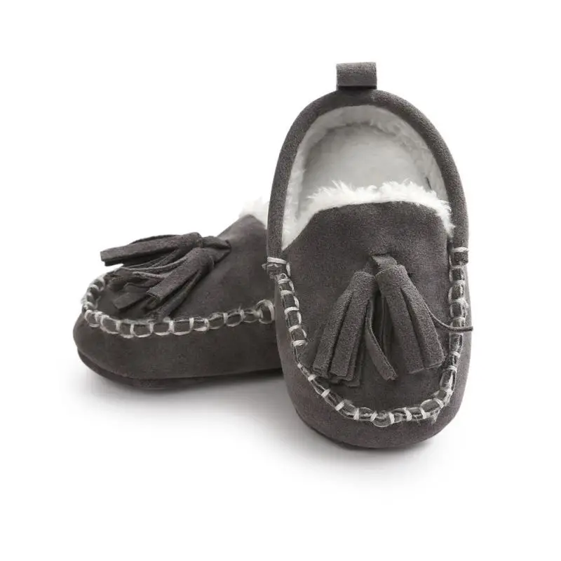 Зимние детские замшевые ботинки из искусственной кожи для младенцев