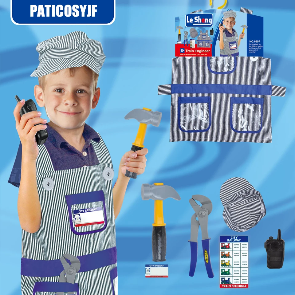 Occupational party kids train engineer uniform costume halloween career role play worker dress up costume for boys
Occupational party kids train engineer uniform costume halloween career role play worker dress up costume for boys