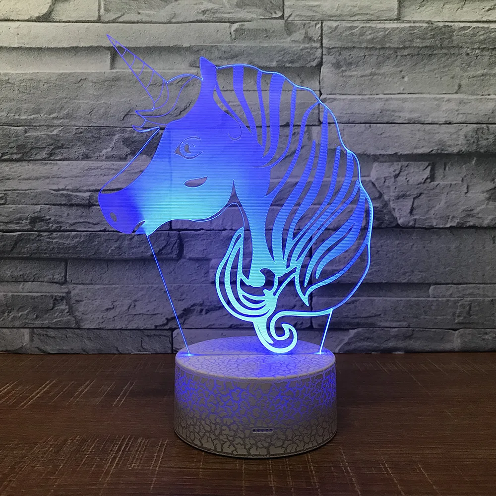 Unicorn 3D LED RGB Night Light 7 Color Change Desk Light Action Figures 132 Boys Girls Christmas Toys
Unicorn 3D LED RGB Night Light 7 Color Change Desk Light Action Figures 132 Boys Girls Christmas Toys