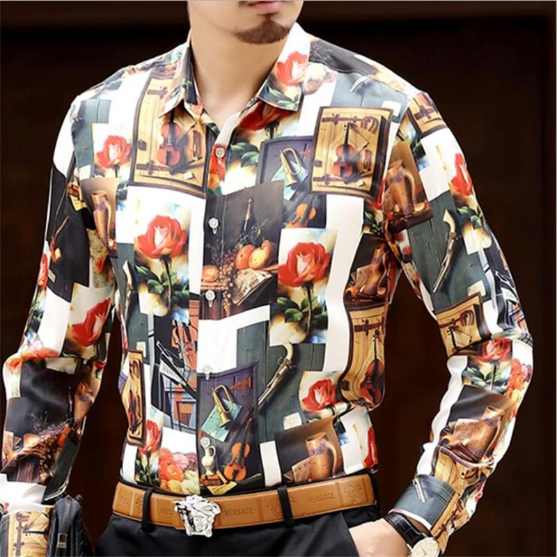 European style personality character pattern printing long sleeve shirt Spring&Autumn high-quality gold velvet luxury shirt men
European style personality character pattern printing long sleeve shirt Spring&Autumn high-quality gold velvet luxury shirt men