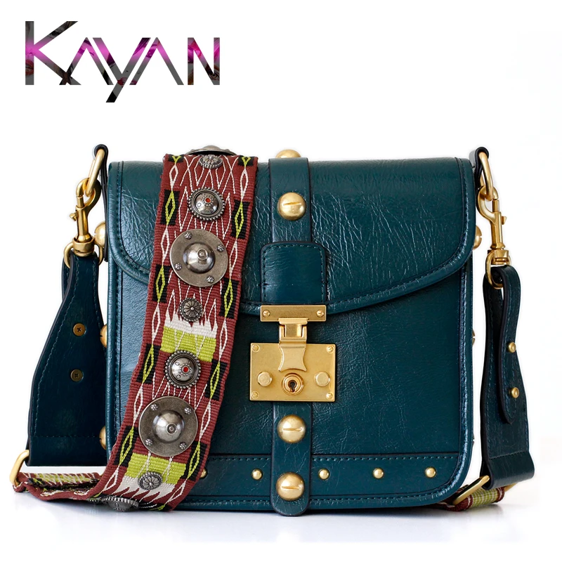Oil Wax Cow Leather Women Bag Vintage Rivet Bag Designer Shoulder With Lock Luxury Crossbody Bag Flap For Female
Oil Wax Cow Leather Women Bag Vintage Rivet Bag Designer Shoulder With Lock Luxury Crossbody Bag Flap For Female