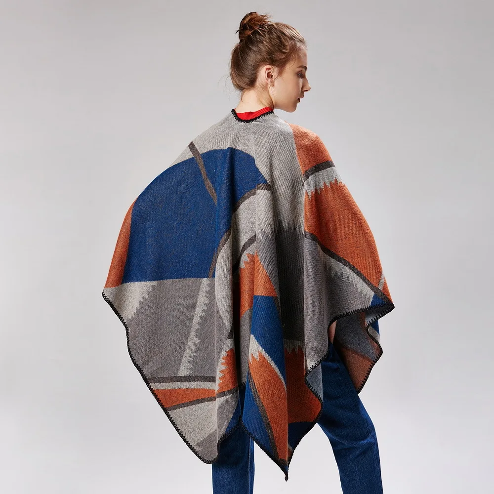 RUNMEIFA Fashion Winter Mantle For Women Patchwork Cape Two Sides Wear Femme Knitted Acrylic Cloak Simulated Cashmere Poncho
RUNMEIFA Fashion Winter Mantle For Women Patchwork Cape Two Sides Wear Femme Knitted Acrylic Cloak Simulated Cashmere Poncho