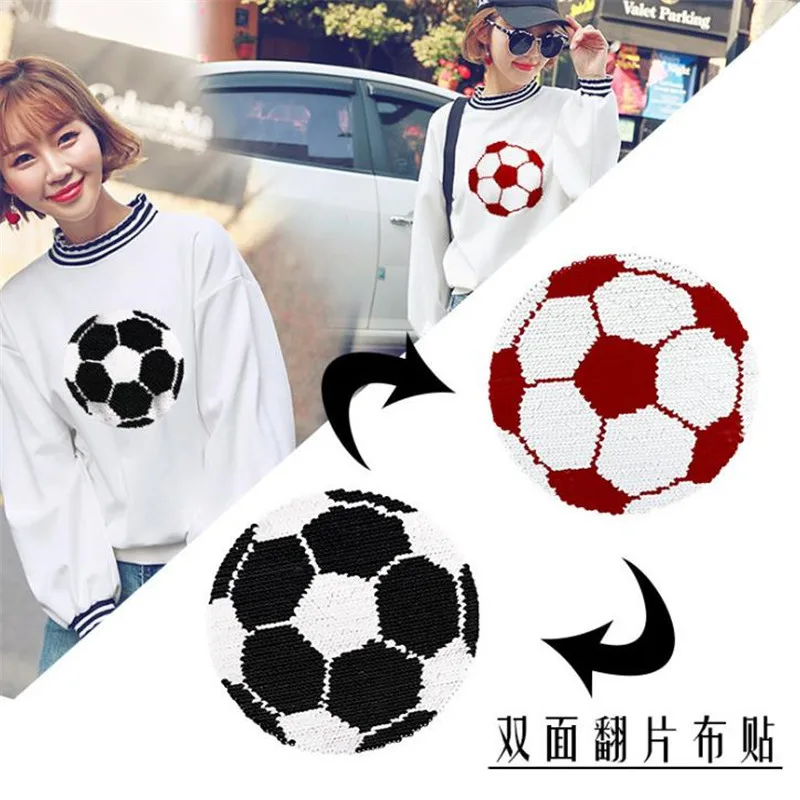 T-shirt Girl Patch 200mm football flip double sided Patches for clothing Reversible change color sequins T shirt Stickers
T-shirt Girl Patch 200mm football flip double sided Patches for clothing Reversible change color sequins T shirt Stickers