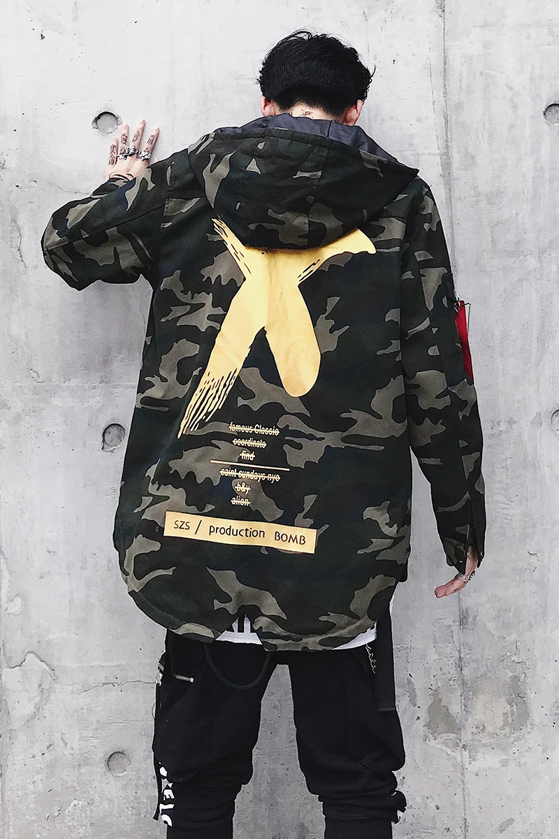 Men Camouflage Jackets Spring Autumn Casual Hoodies X Print Outwear Fashion Cotton Windbreaker Coat Male Hip Hop Streetwear
Men Camouflage Jackets Spring Autumn Casual Hoodies X Print Outwear Fashion Cotton Windbreaker Coat Male Hip Hop Streetwear