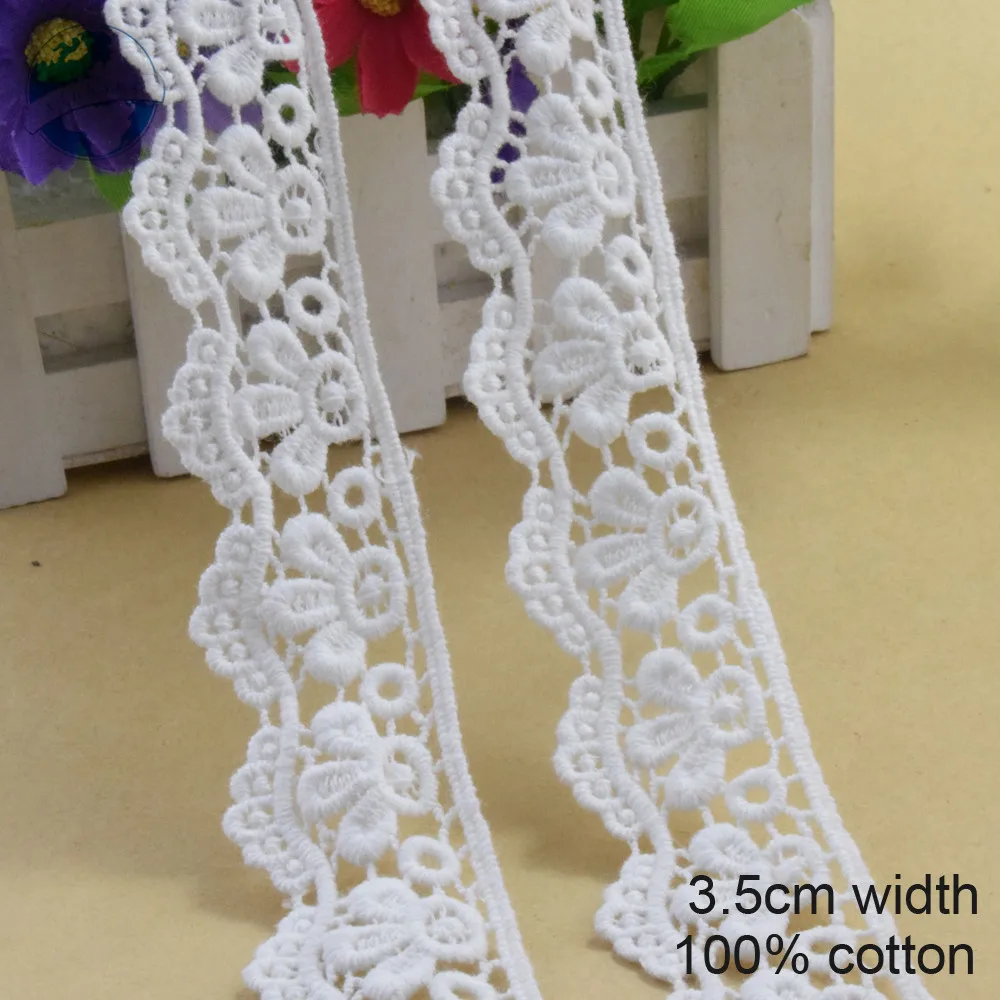 10yards 3.5cmwide white cotton embroidery lace ribbon trim DIY wedding lace garment Accessories african dolls lace applique#3206
10yards 3.5cmwide white cotton embroidery lace ribbon trim DIY wedding lace garment Accessories african dolls lace applique#3206