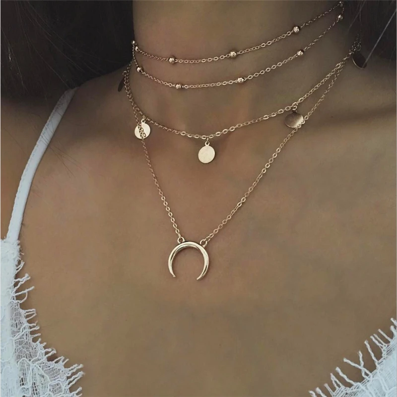 2020 Sumall Jewelry Multi Layer Beads Moon ,Metal Necklaces for Women Shinning Fashion Pendant Vintage Charming Girl Neck Rope
2020 Sumall Jewelry Multi Layer Beads Moon ,Metal Necklaces for Women Shinning Fashion Pendant Vintage Charming Girl Neck Rope