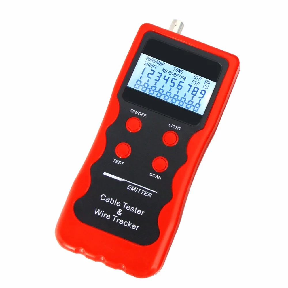 

Digital Multipurpose LCD LAN Cable Tester,Test 5E,6E,telephone wire,coaxial cable,BNC,RJ45,RJ11,USB cable, 1394 line