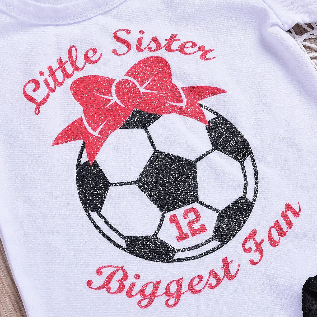 Baby Girl Kid Summer Volleyball Sport Little sister biggest fan White Letter Print T-shirts Toddler Clothes Tops+Shorts Pants | Мать и