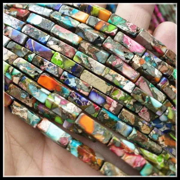 

30pieces nature gem stone loose beads imperial jasperr long disc shape 4x13mm top fashion diy beads accessories