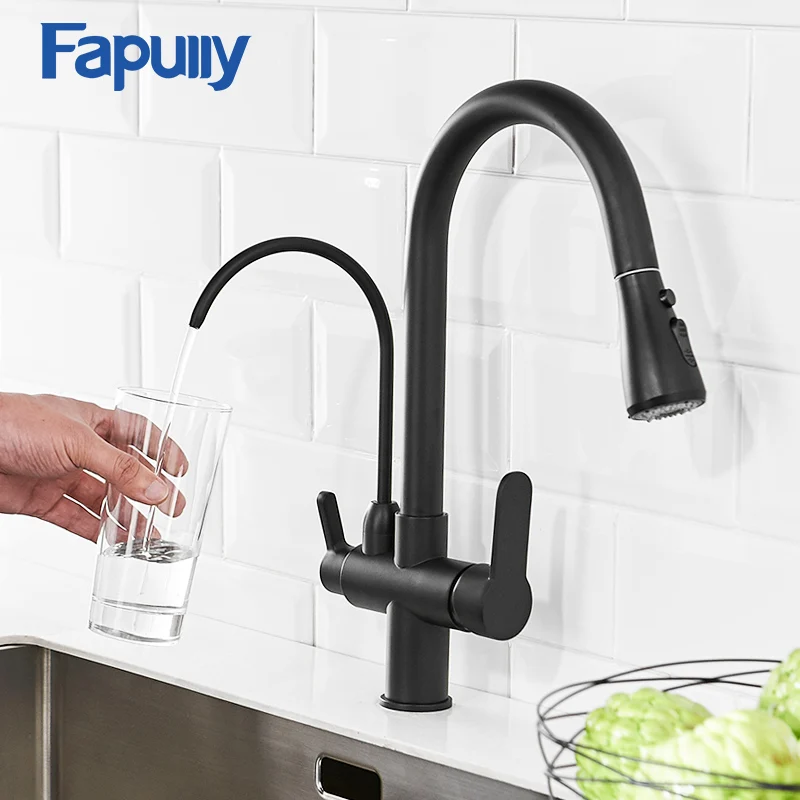 Fapully Kitchen Faucet Filter Water Sink Black Brass Pull Down Dual Sprayer Nozzle Torneira Swivel Water Outlet Mixer Tap 1030
Fapully Kitchen Faucet Filter Water Sink Black Brass Pull Down Dual Sprayer Nozzle Torneira Swivel Water Outlet Mixer Tap 1030