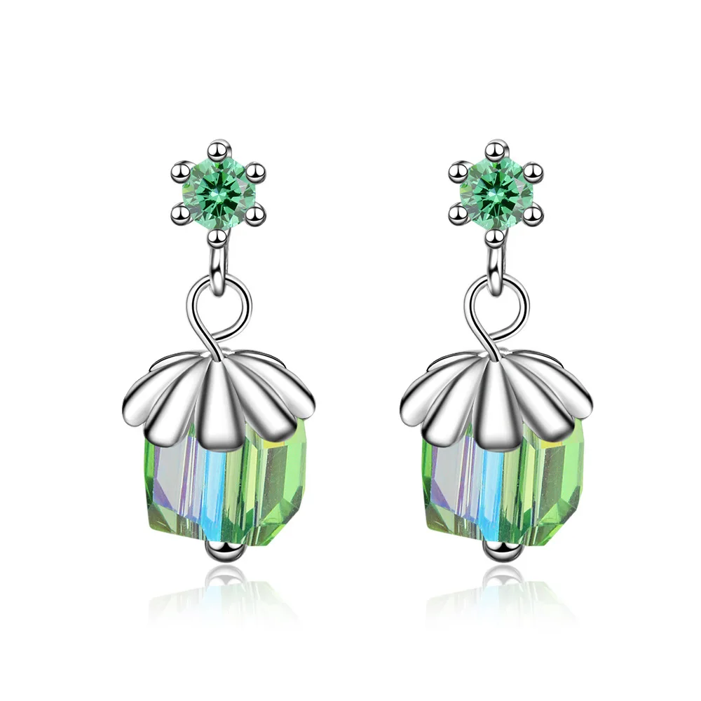 New Fashion 925 Sterling Silver Multicolored Glass Artificial Crystal Earrings For Women oorbellen pendientes Birthday Gift
New Fashion 925 Sterling Silver Multicolored Glass Artificial Crystal Earrings For Women oorbellen pendientes Birthday Gift