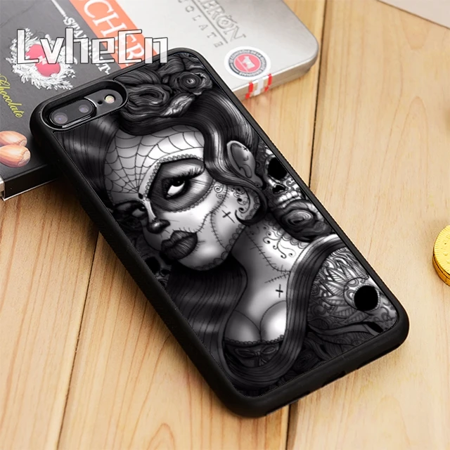 LvheCn сахар конфеты череп Девушка Мексиканская телефонный чехол для iPhone 5 6 6s 7 8 plus 11