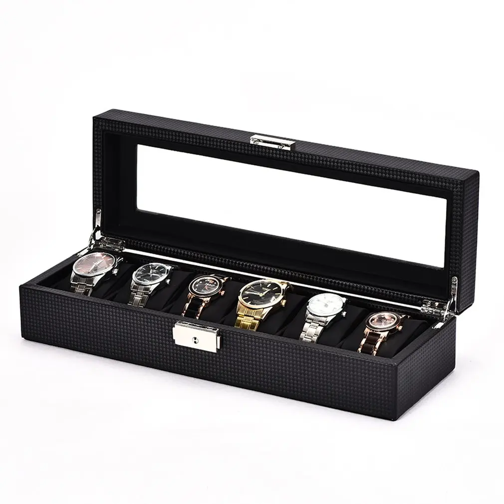 Luxury 6/10/12 Grids Watch Box Carbon Fibre Pattern Watch Storage Box Watch Display Slot Case Storage Organizer Holder Container
Luxury 6/10/12 Grids Watch Box Carbon Fibre Pattern Watch Storage Box Watch Display Slot Case Storage Organizer Holder Container