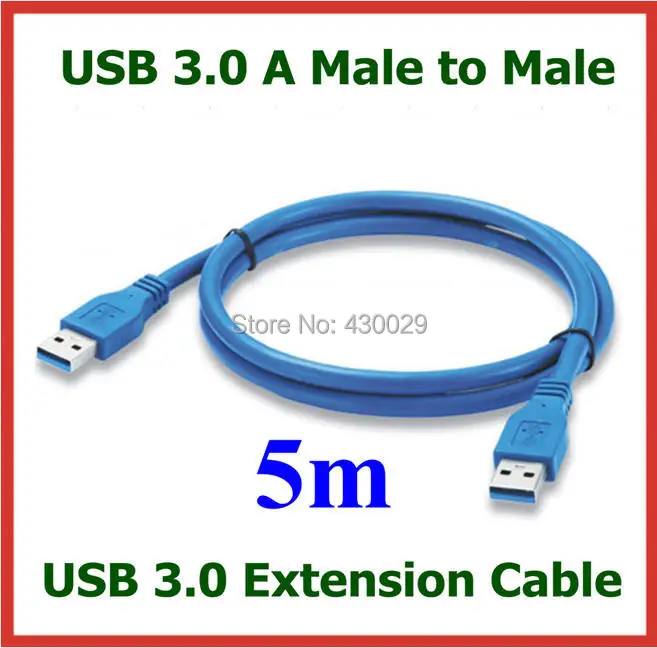 High Speed USB 3.0 Data Cable 16ft 5m USB 3.0 A Male to Male Extension Cable AM to AM OD 6.0mm Blue Color
High Speed USB 3.0 Data Cable 16ft 5m USB 3.0 A Male to Male Extension Cable AM to AM OD 6.0mm Blue Color