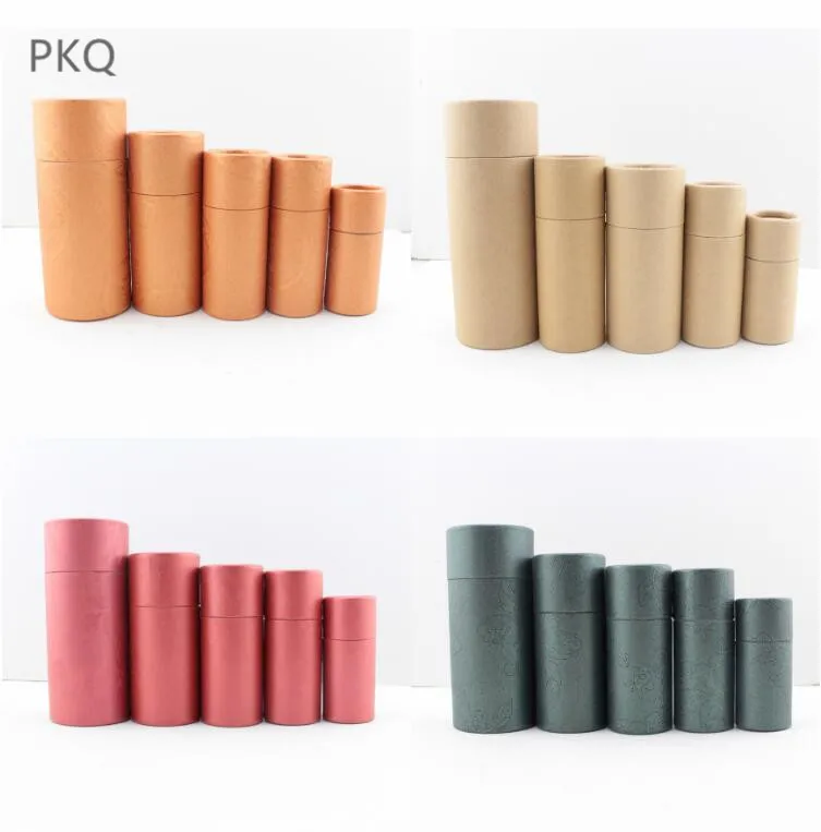 

30pcs Kraft Paper Packaging Tube Round Small Cardboard Boxes Glass Dropper Bottle Packaging Box Recyclable Brown Gift Tube Box