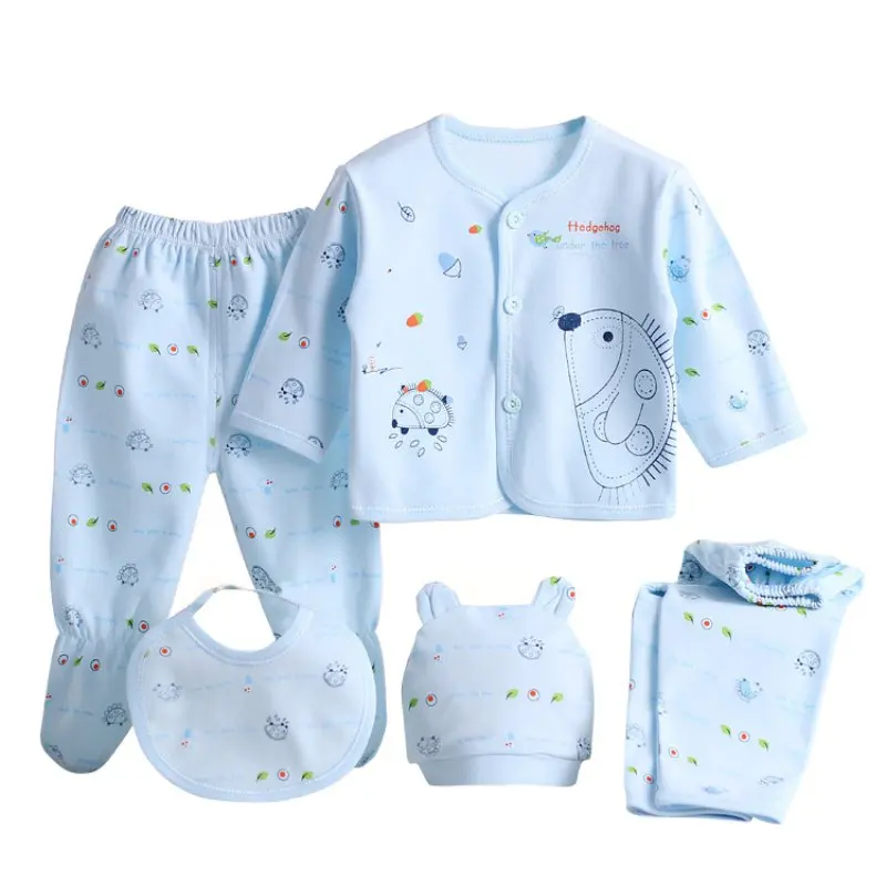 5 шт./комплект хлопковый комплект одежды для новорожденных 0-3 месяцев | Детская