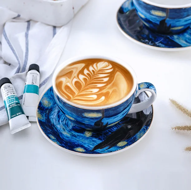 Van Gogh Ceramic Starry Night Retro Bone China Teacup Afternoon Tea Cup Latte Cappuccino Cup Mugs European Style DrinkwareLFB856
Van Gogh Ceramic Starry Night Retro Bone China Teacup Afternoon Tea Cup Latte Cappuccino Cup Mugs European Style DrinkwareLFB856