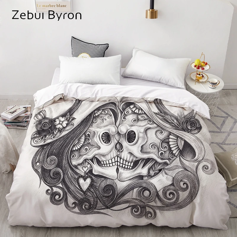 3D Duvet Cover 200x200/220x240,Comforter/Quilt/Blanket case Queen/King/Custom,Bedding Black and white Skull Kiss,drop ship
3D Duvet Cover 200x200/220x240,Comforter/Quilt/Blanket case Queen/King/Custom,Bedding Black and white Skull Kiss,drop ship