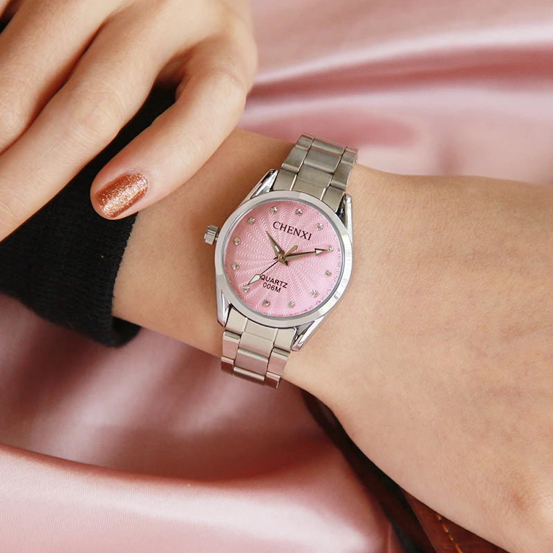Женские серебряные часы простые черные белые розовые наручные с циферблатом
