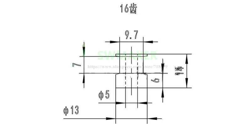 SWMAKER 2GT-16T MXL-16T timing belt pulley bore 4/5/6mm synchronous wheel pulley belt pulley 16 tooth wheel 3D printer parts
SWMAKER 2GT-16T MXL-16T timing belt pulley bore 4/5/6mm synchronous wheel pulley belt pulley 16 tooth wheel 3D printer parts