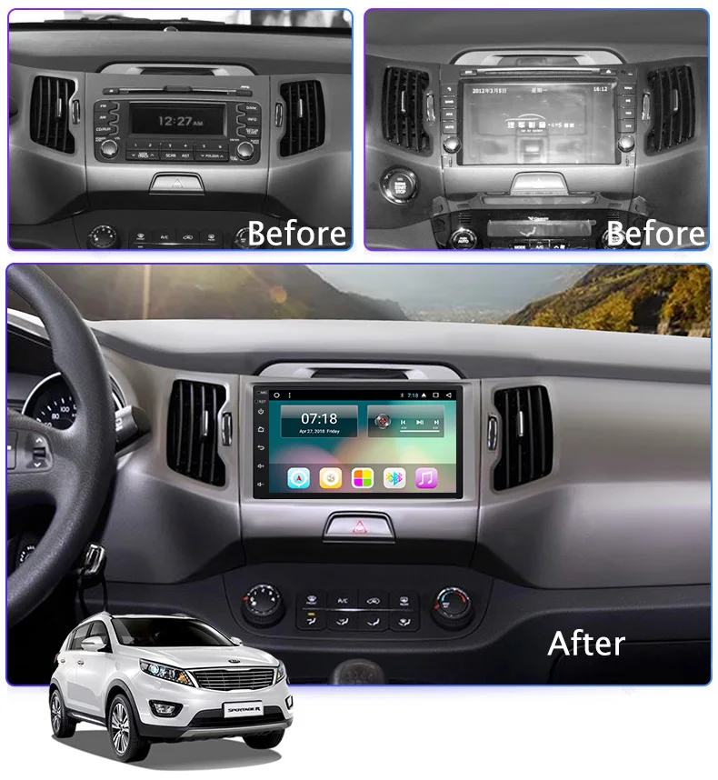 NaviTopia 2G RAM 32G ROM Android 7 1/8 1 Автомобильный мультимедийный аудио для Kia Sportage R 2016-2010 gps