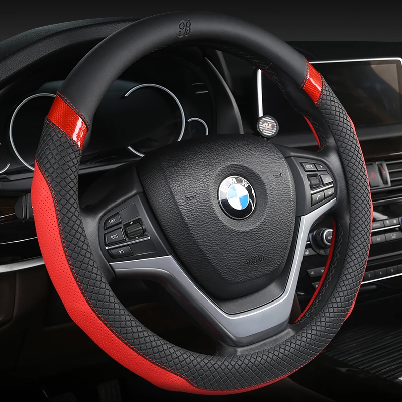 Universal Car PU Leather Steering-Wheel Covers Anti-slip Skidproof Durable 38CM/15" Dynamic Fibre Handmade Steering Wheel Cover
Universal Car PU Leather Steering-Wheel Covers Anti-slip Skidproof Durable 38CM/15" Dynamic Fibre Handmade Steering Wheel Cover