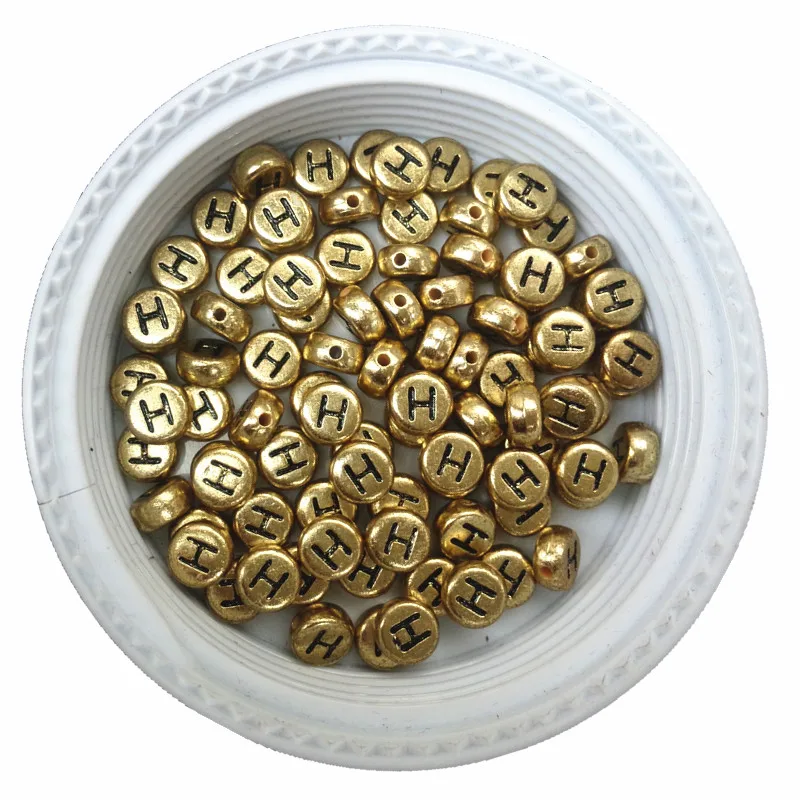 Newest 3600PCS/Lot 4*7MM Flat Round Coin Shape Single Letter H Printing Acrylic Alphabet Beads for DIY Name Bracelet Making
Newest 3600PCS/Lot 4*7MM Flat Round Coin Shape Single Letter H Printing Acrylic Alphabet Beads for DIY Name Bracelet Making