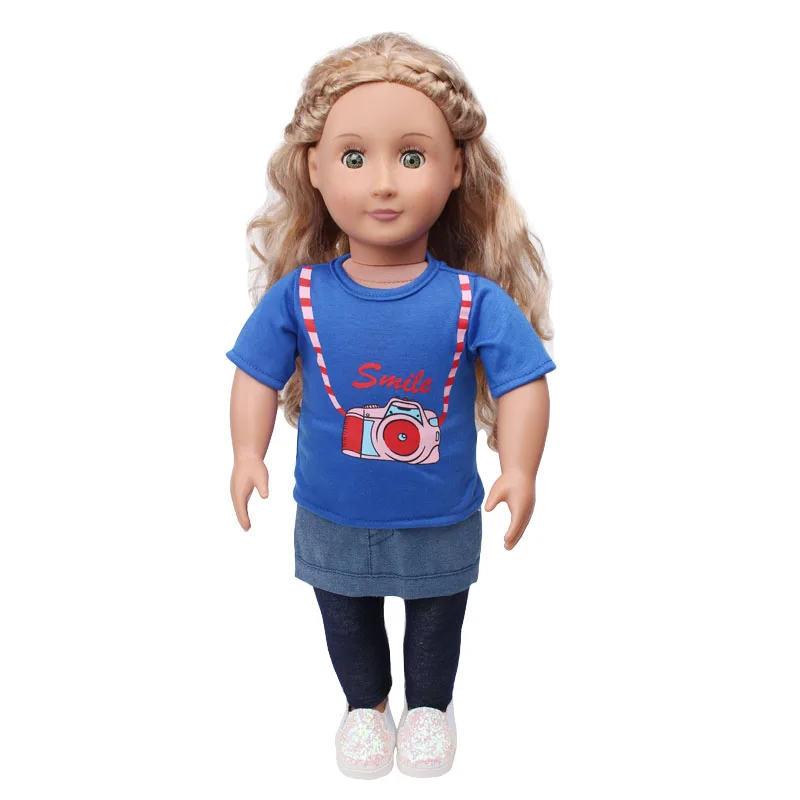 Doll clothes Blue casual suit toy accessories 18 inch Girl doll and 43 cm baby dolls c688
Doll clothes Blue casual suit toy accessories 18 inch Girl doll and 43 cm baby dolls c688