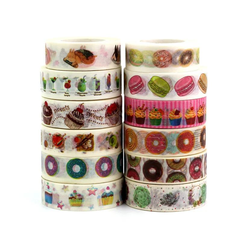 1.5cmx10M Food Washi Tape Set Planner Scrapbooking Cute Cinta Adhesiva Decorativa Cake Masking Tapes Japanese Office Stationery
1.5cmx10M Food Washi Tape Set Planner Scrapbooking Cute Cinta Adhesiva Decorativa Cake Masking Tapes Japanese Office Stationery