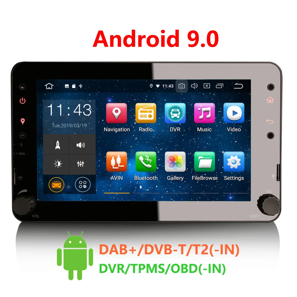 Фото Erisin ES4820R 7 дюймовый автомобильный dvd плеер android 9 0 2G RAM PX30 DAB OBD WIFI 3G - купить