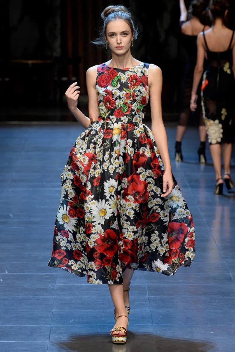 Women Summer Fashion Casual Retro Plus Size Flower Print Dress Ladies Celebrity Runway Vintage Floral Printing Chiffon Dresses
Women Summer Fashion Casual Retro Plus Size Flower Print Dress Ladies Celebrity Runway Vintage Floral Printing Chiffon Dresses