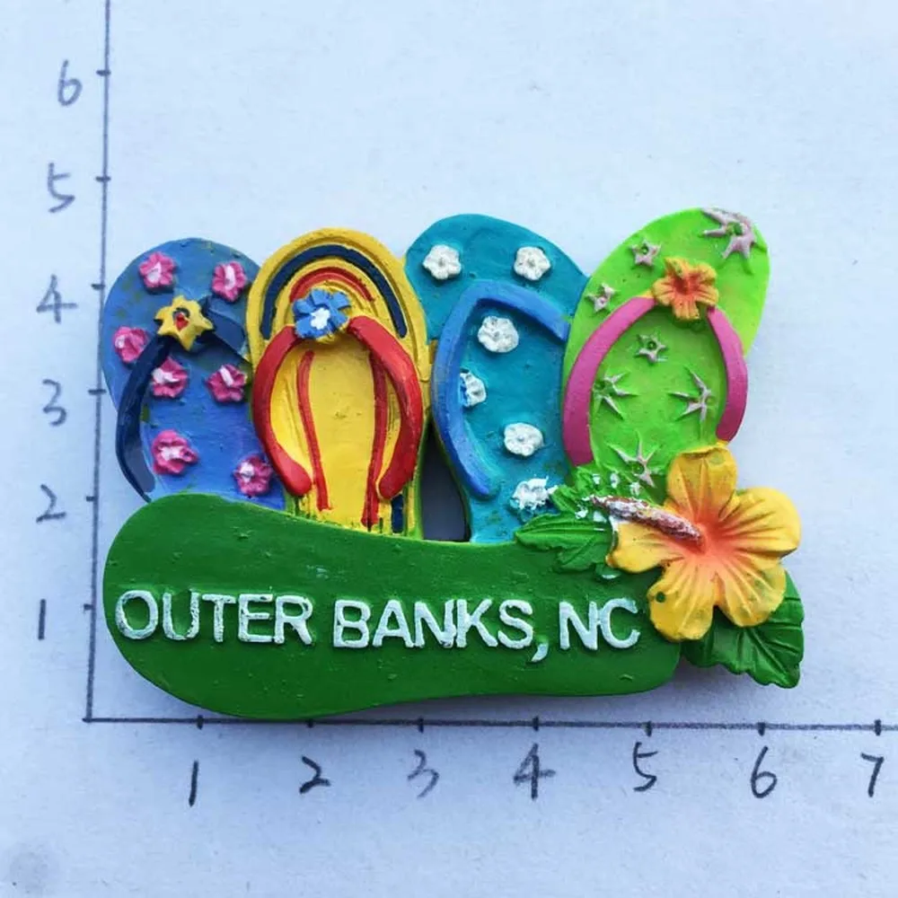 1pcs New USA North Carolina Fridge Magnets Outer Banks Beach Colorful Slippers Refrigerator Magnetic Stickers Tourism Souvenirs
1pcs New USA North Carolina Fridge Magnets Outer Banks Beach Colorful Slippers Refrigerator Magnetic Stickers Tourism Souvenirs