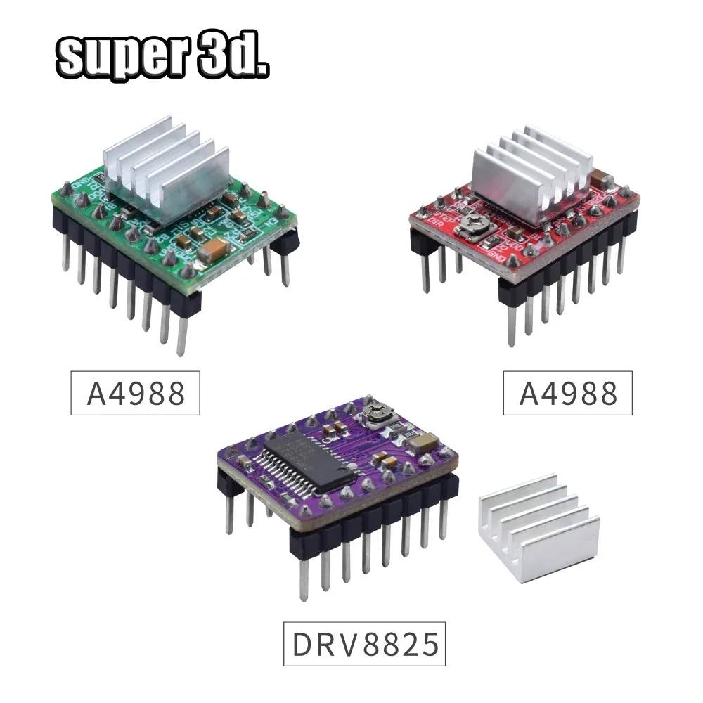 5 PCS Reprap Stepper Driver A4988 Stepper Motor Driver Module + Heat Sink 3D Printer Parts
5 PCS Reprap Stepper Driver A4988 Stepper Motor Driver Module + Heat Sink 3D Printer Parts