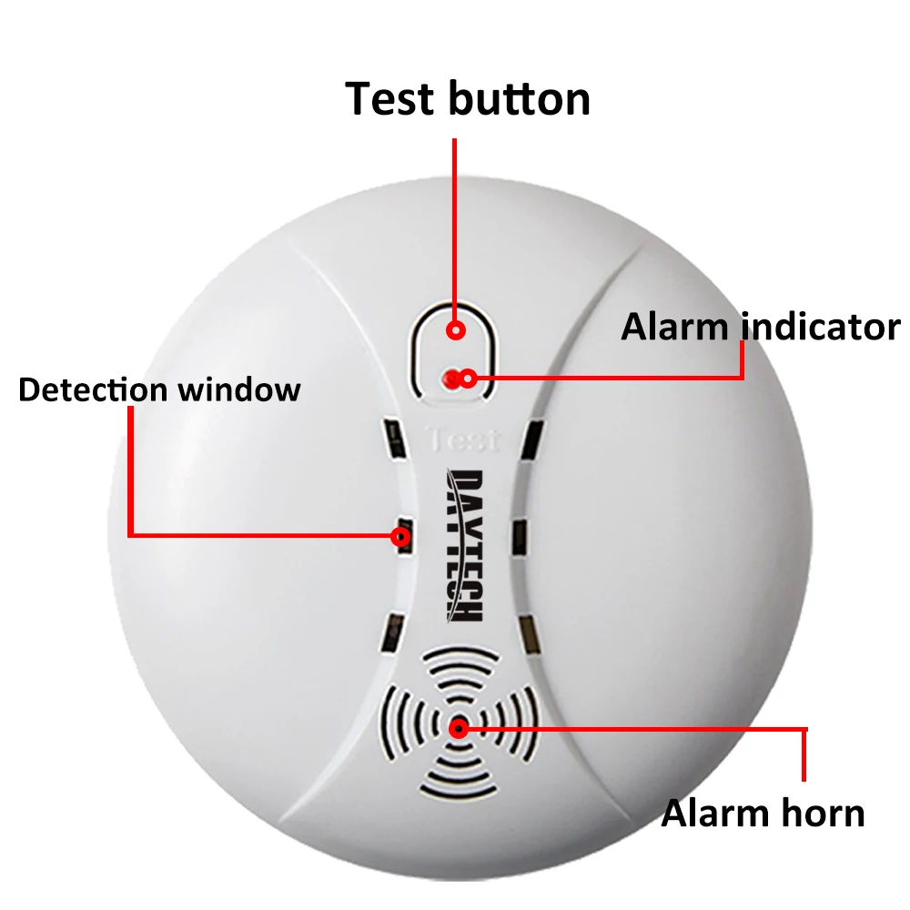 DAYTECH детектор дыма датчик сигнализации работающий от батареи оповещения о дыме