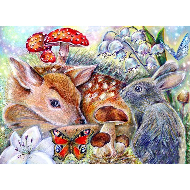 5D DIY Square Diamond Painting Rabbit and Mushroom "Cartoon Deer Diamond Embroidery Cross Stitch Lily of The Valley and Animals
5D DIY Square Diamond Painting Rabbit and Mushroom "Cartoon Deer Diamond Embroidery Cross Stitch Lily of The Valley and Animals