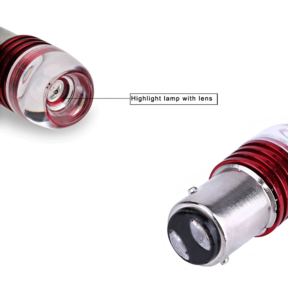 2Pcs Red white 1157 2357 Strobe Flashing LED Projector Bulbs For Car Tail Brake Lights Auto Turn Signal Lamp Bulb | Автомобили и