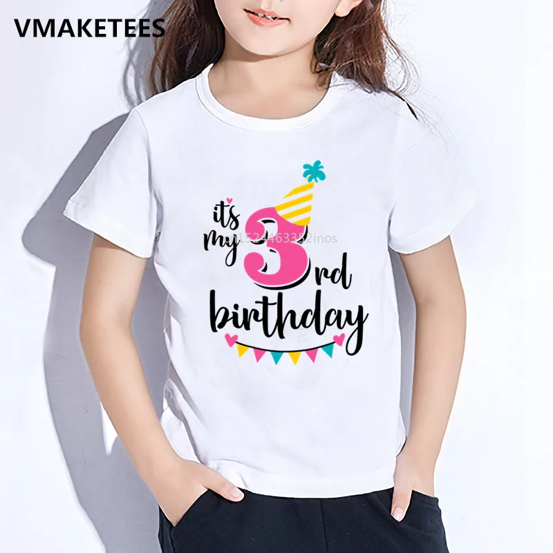 Детская футболка с надписью на день рождения номером 1 9 для девочек и мальчиков