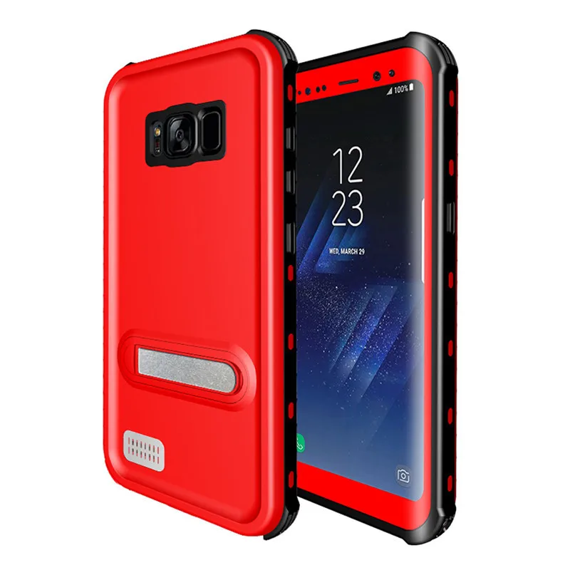 Для Samsung Galaxy S8 водонепроницаемый чехол для Plus откидная подставка полная защита