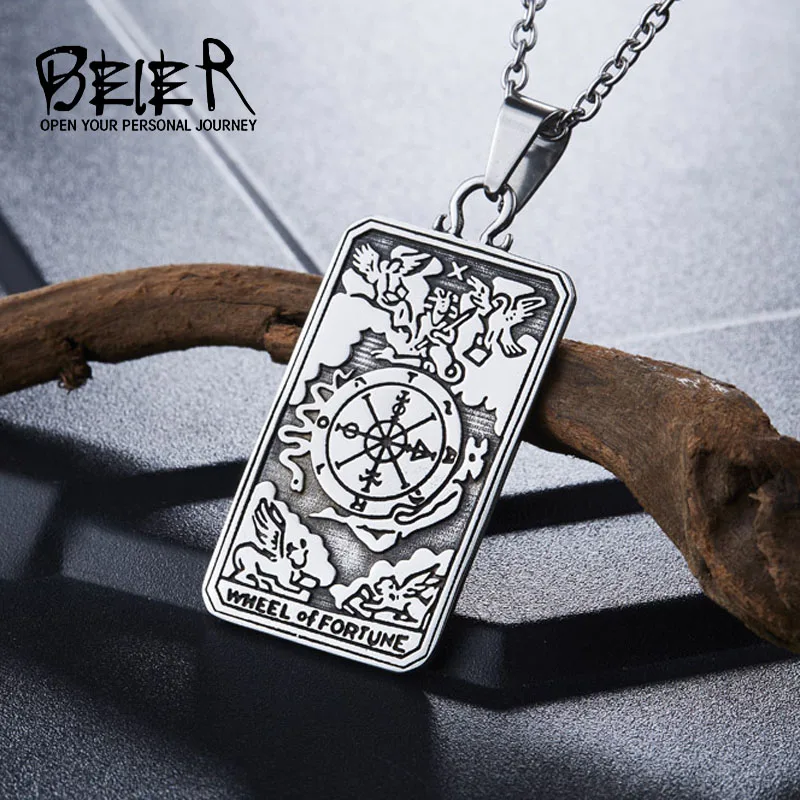 Beier 316L Stainless Steel Viking Tarot pendant necklace The Wheel of Fortune pendant jewelry LLBP8-219P
Beier 316L Stainless Steel Viking Tarot pendant necklace The Wheel of Fortune pendant jewelry LLBP8-219P