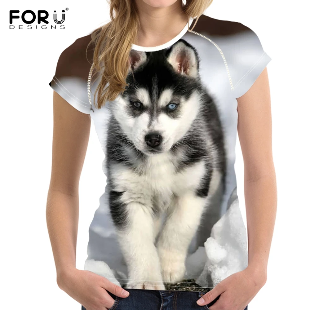 FORUDESIGNS Siberian Husky Pattern Woman Summer T Shirts Brand Design Female Short Sleeve Tees Clothing Elastic Fitness T-shirts
FORUDESIGNS Siberian Husky Pattern Woman Summer T Shirts Brand Design Female Short Sleeve Tees Clothing Elastic Fitness T-shirts