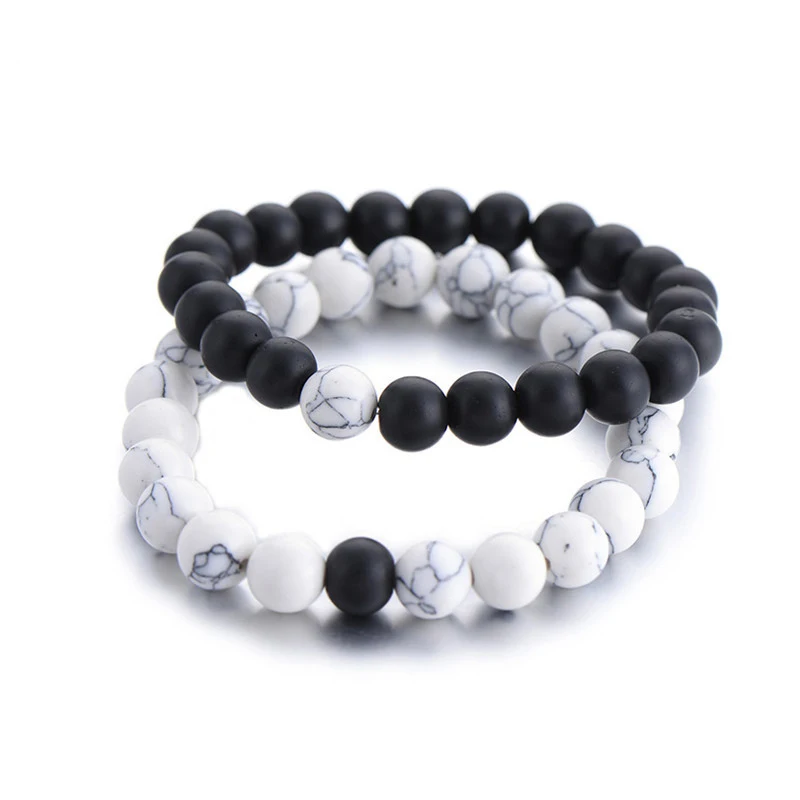 2Pcs/Set Couples Distance Bracelet Classic Natural Stone White and Black Yin Yang Beaded Bracelets for Men Women Best Friend Hot
2Pcs/Set Couples Distance Bracelet Classic Natural Stone White and Black Yin Yang Beaded Bracelets for Men Women Best Friend Hot