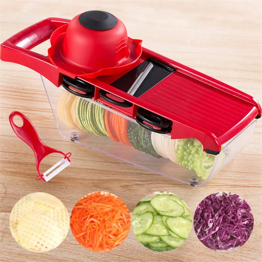 Vegetable Cutter with Steel Blade Mandoline Slicer Potato Peeler Carrot Cheese Grater vegetable slicer Kitchen Accessories
Vegetable Cutter with Steel Blade Mandoline Slicer Potato Peeler Carrot Cheese Grater vegetable slicer Kitchen Accessories