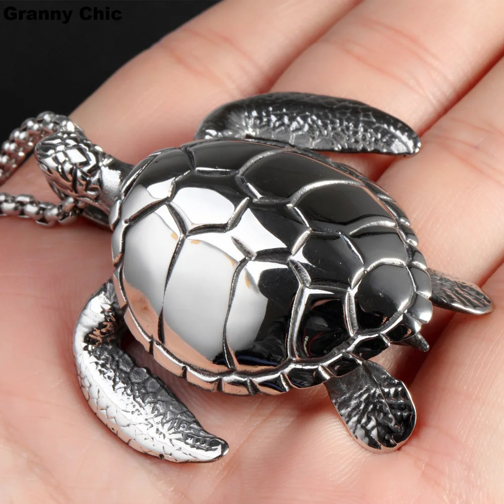 Granny Chic Mens Jewelry Silver Tone High Quality Stainless Steel Sea Turtle Pendant Box Necklace Never Fade
Granny Chic Mens Jewelry Silver Tone High Quality Stainless Steel Sea Turtle Pendant Box Necklace Never Fade