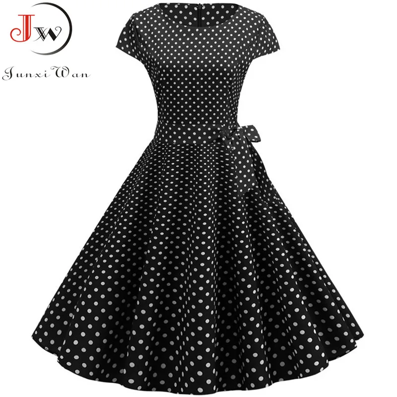 Retro Black Polka Dot Summer Women Vestidos Robe Femme Vintage Pin Up 50s 60s Rockabilly Party Dress
Retro Black Polka Dot Summer Women Vestidos Robe Femme Vintage Pin Up 50s 60s Rockabilly Party Dress