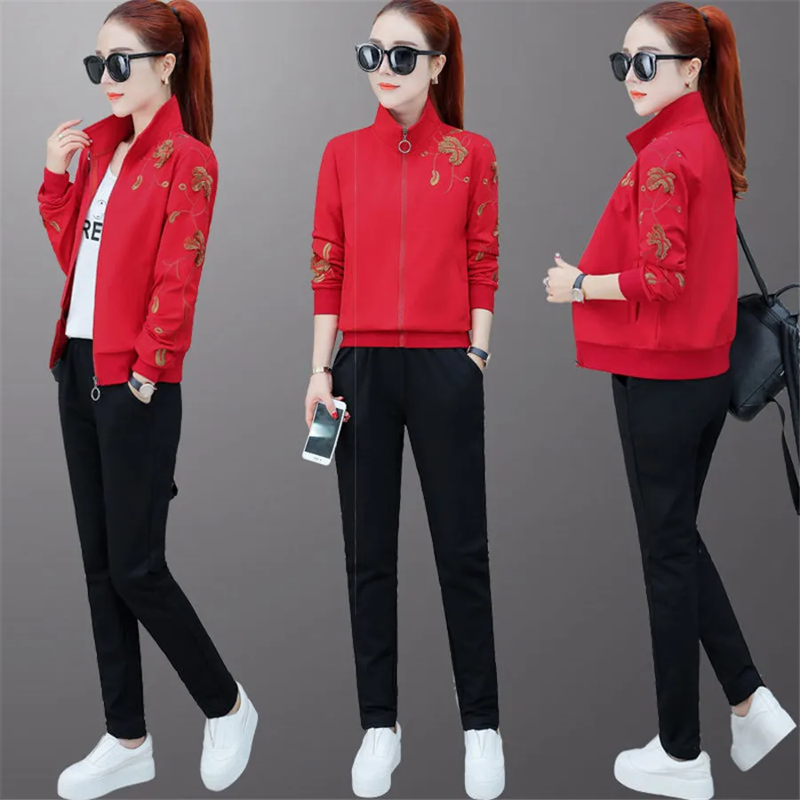 Spring Set female top Jacket hoodie sweatshirts and pant Suits Two piece sets Tracksuits
Spring Set female top Jacket hoodie sweatshirts and pant Suits Two piece sets Tracksuits