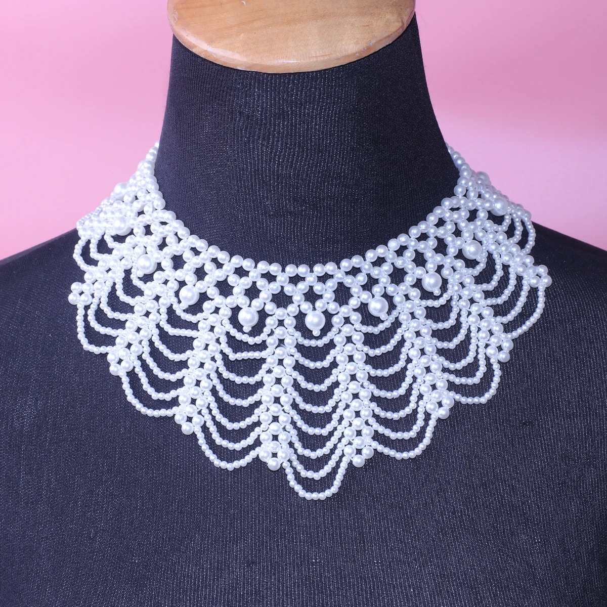 33cm+8cm Black Loop Pearl Scarf Collar Women O-Ring Scarf Female Neck Scarves Ladies Elegant White Black Elegant Pearl Scarfs
33cm+8cm Black Loop Pearl Scarf Collar Women O-Ring Scarf Female Neck Scarves Ladies Elegant White Black Elegant Pearl Scarfs