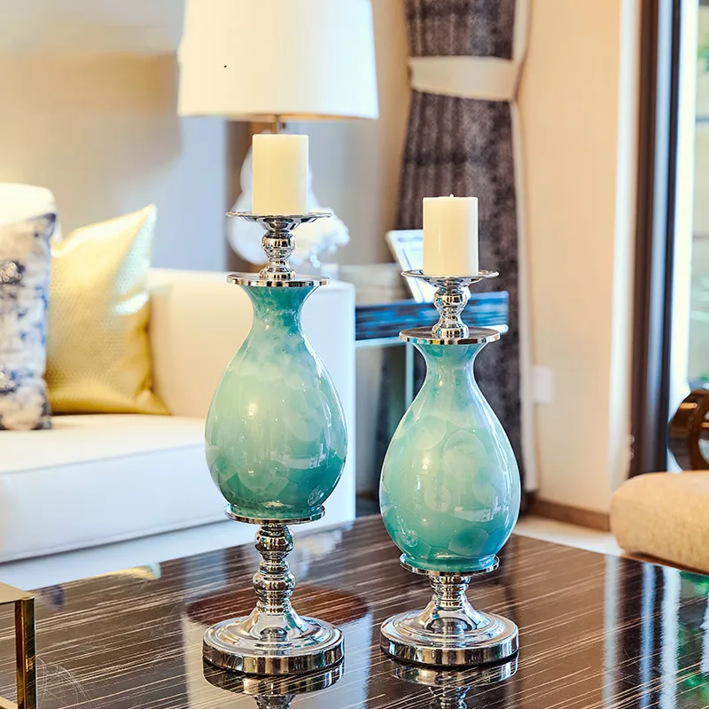 European Creative Model Room Living Room Table Metal Ceramic Candlestick Arrangement Home Decorations
European Creative Model Room Living Room Table Metal Ceramic Candlestick Arrangement Home Decorations