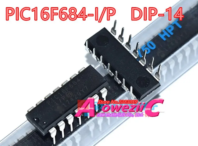 Aoweziic 2018+ 100%new original PIC16F684-I/P PIC16F684-I / P PIC16F684 DIP-14 MCU controller